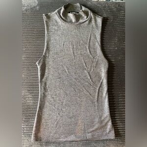 Express Fitted Gray Metallic Tank Top